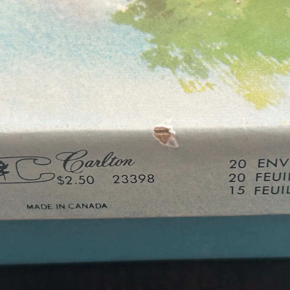 Vintage Carlton Stationery Set In Original Box Made In Canada - Picture 10 of 12